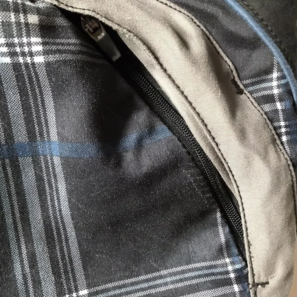 ONEILL Board-shorts Gray Blue Plaid Swim‎ Suit Trunks Beach Size 36 10.5 inseam